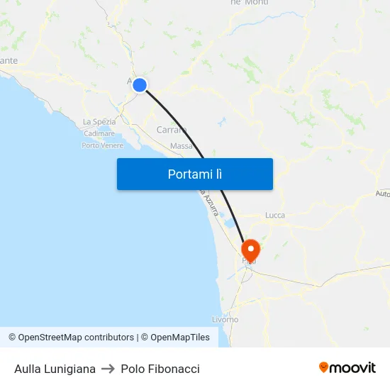 Aulla Lunigiana to Polo Fibonacci map