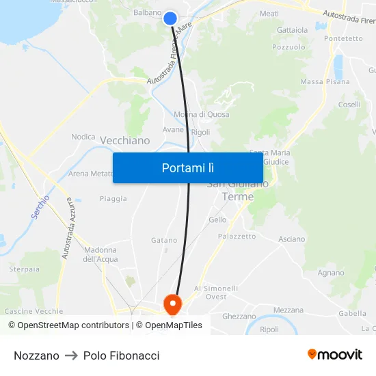Nozzano to Polo Fibonacci map