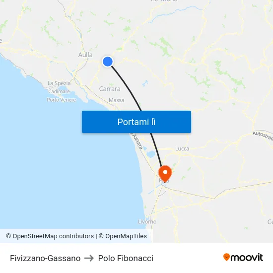 Fivizzano-Gassano to Polo Fibonacci map