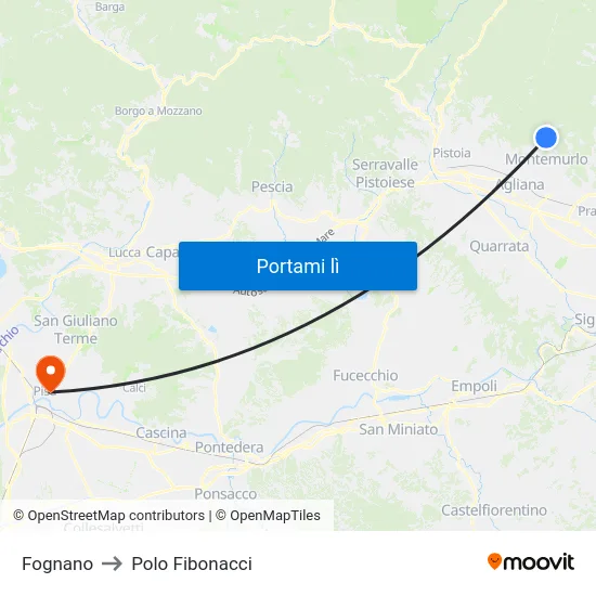 Fognano to Polo Fibonacci map