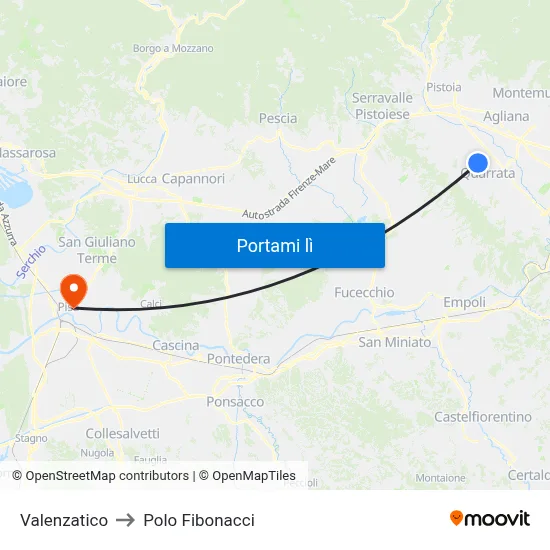 Valenzatico to Polo Fibonacci map