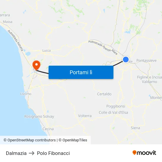 Dalmazia to Polo Fibonacci map