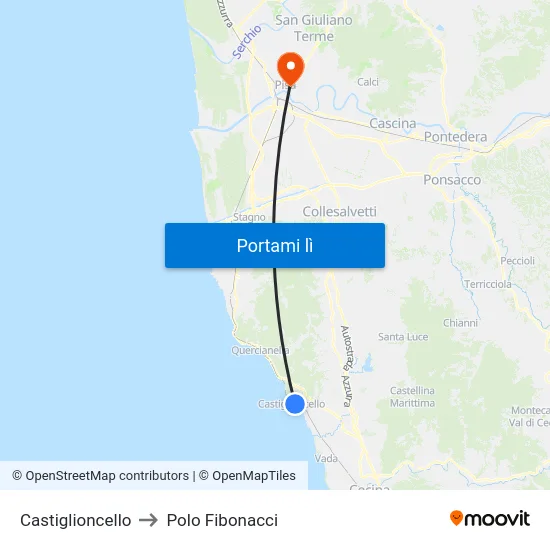 Castiglioncello to Polo Fibonacci map