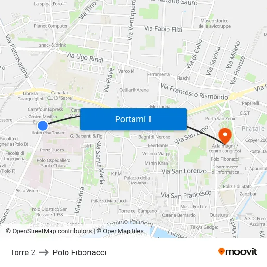 Torre 2 to Polo Fibonacci map
