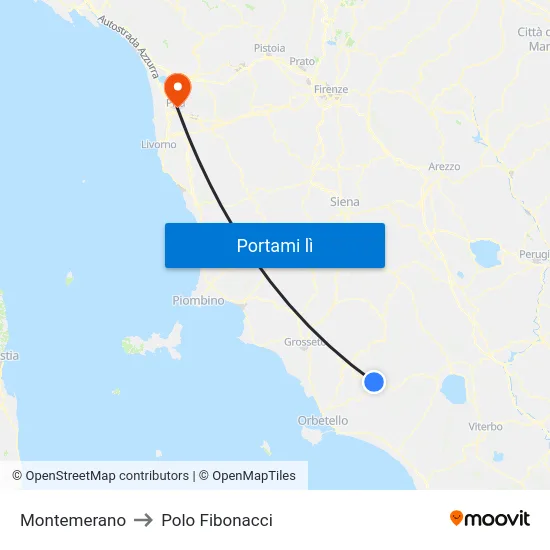 Montemerano to Polo Fibonacci map