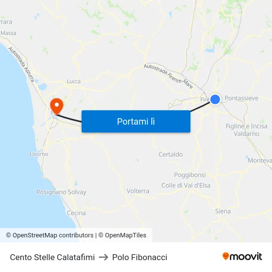 Cento Stelle Calatafimi to Polo Fibonacci map