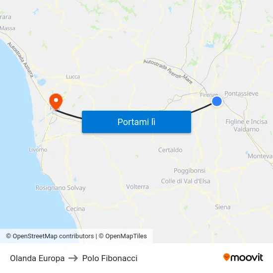 Olanda Europa to Polo Fibonacci map