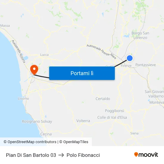 Pian Di San Bartolo 03 to Polo Fibonacci map