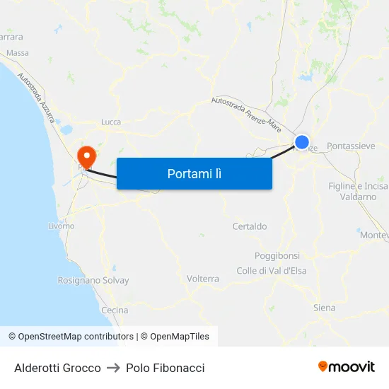 Alderotti Grocco to Polo Fibonacci map