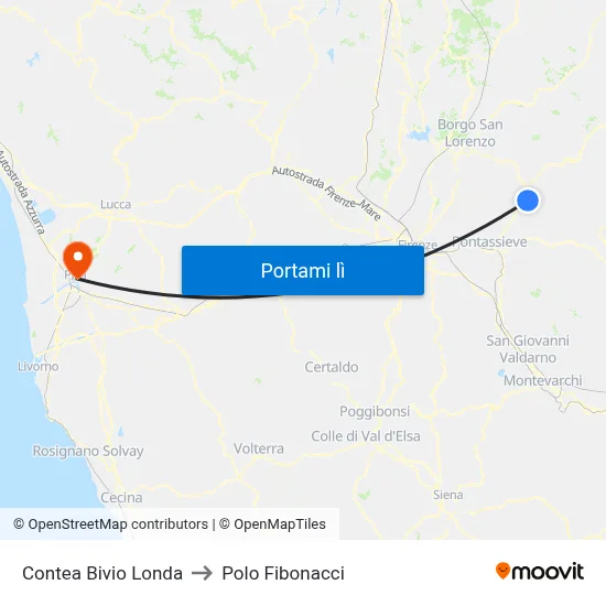 Contea Bivio Londa to Polo Fibonacci map