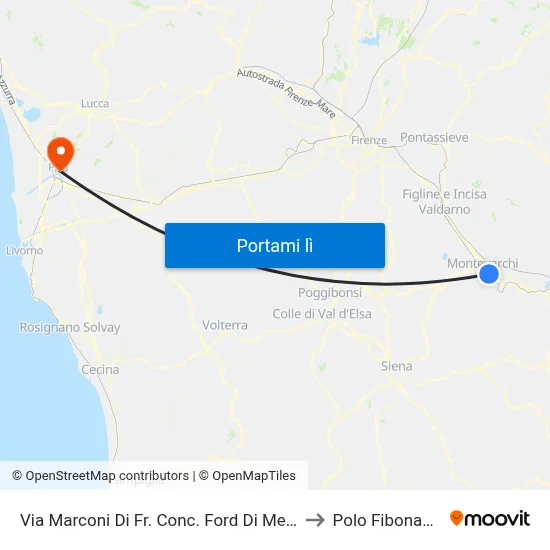 Via Marconi Di Fr. Conc. Ford Di Mella to Polo Fibonacci map