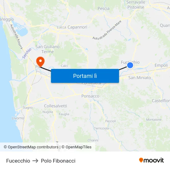Fucecchio to Polo Fibonacci map