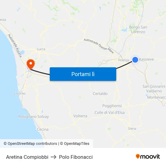 Aretina Compiobbi to Polo Fibonacci map