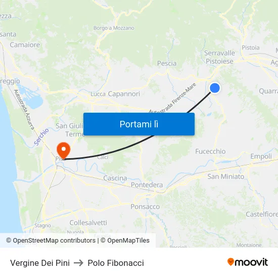 Vergine Dei Pini to Polo Fibonacci map