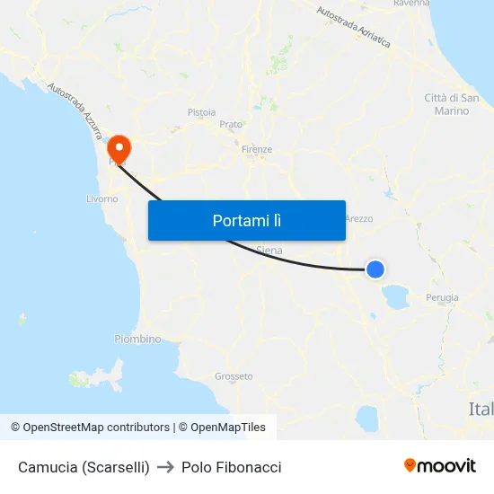 Camucia (Scarselli) to Polo Fibonacci map