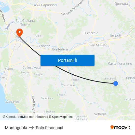 Montagnola to Polo Fibonacci map