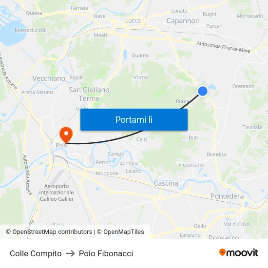 Colle Compito to Polo Fibonacci map