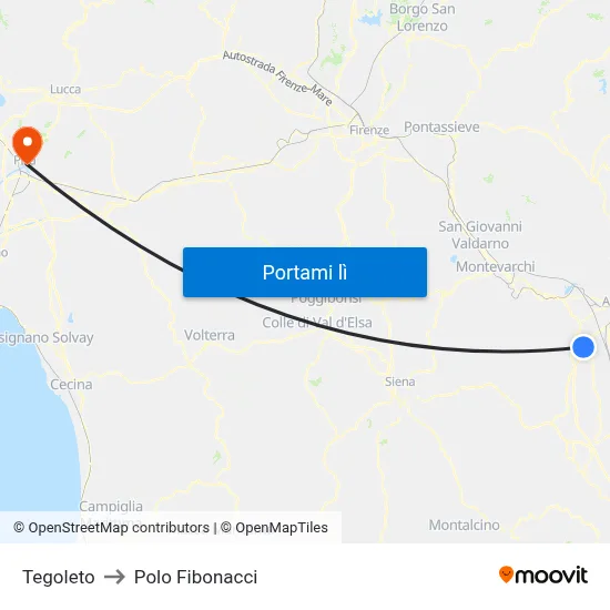 Tegoleto to Polo Fibonacci map