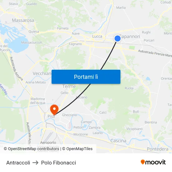 Antraccoli to Polo Fibonacci map
