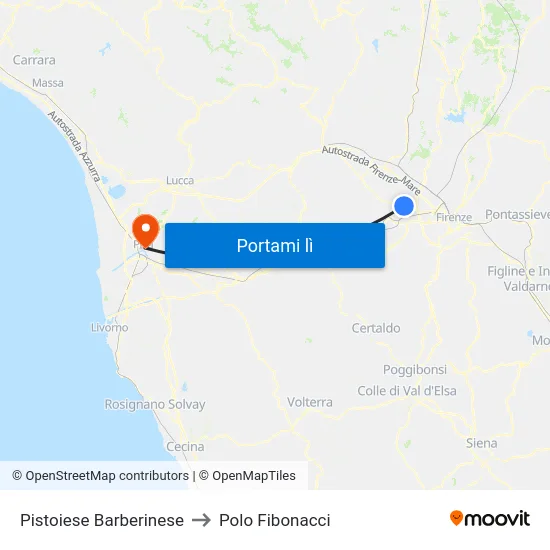 Pistoiese Barberinese to Polo Fibonacci map
