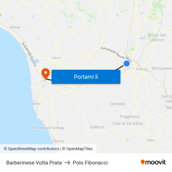 Barberinese Volta Prata to Polo Fibonacci map