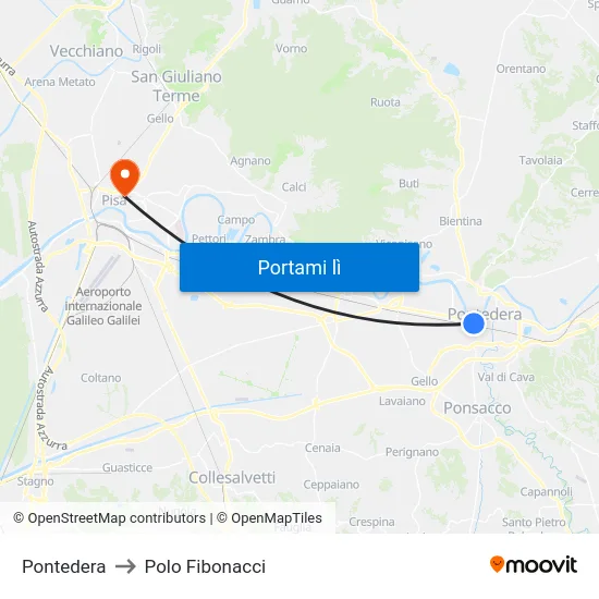 Pontedera to Polo Fibonacci map