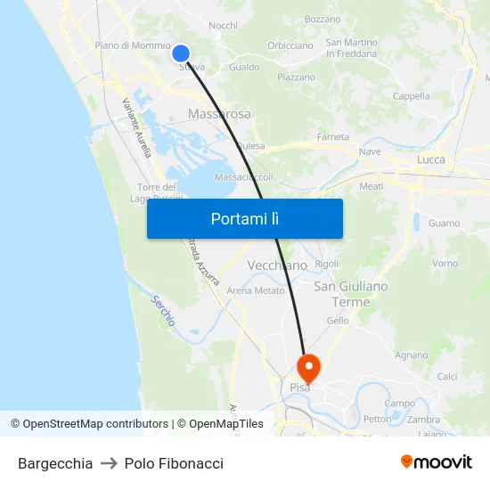 Bargecchia to Polo Fibonacci map