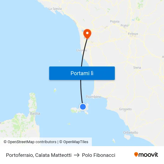 Portoferraio, Calata Matteotti to Polo Fibonacci map