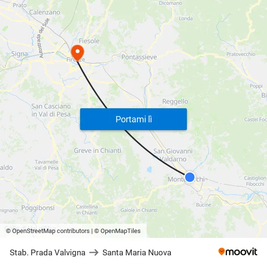 Stab. Prada Valvigna to Santa Maria Nuova map