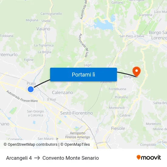 Arcangeli 4 to Convento Monte Senario map