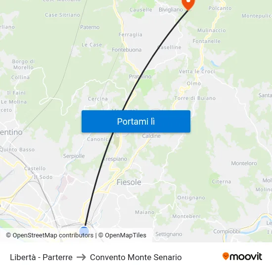 Libertà - Parterre to Convento Monte Senario map
