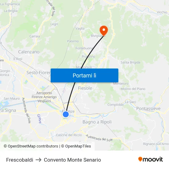 Frescobaldi to Convento Monte Senario map