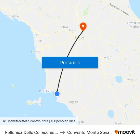 Follonica Delle Collacchie Cif to Convento Monte Senario map