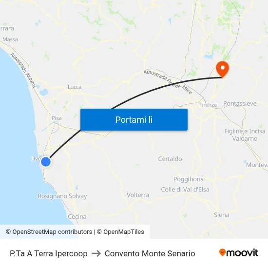 P.Ta A Terra Ipercoop to Convento Monte Senario map