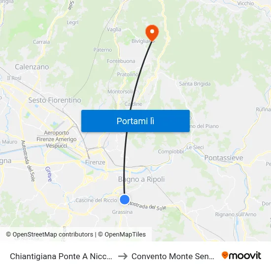 Chiantigiana Ponte A Niccheri to Convento Monte Senario map