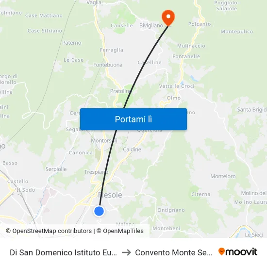 Di San Domenico Istituto Europeo to Convento Monte Senario map