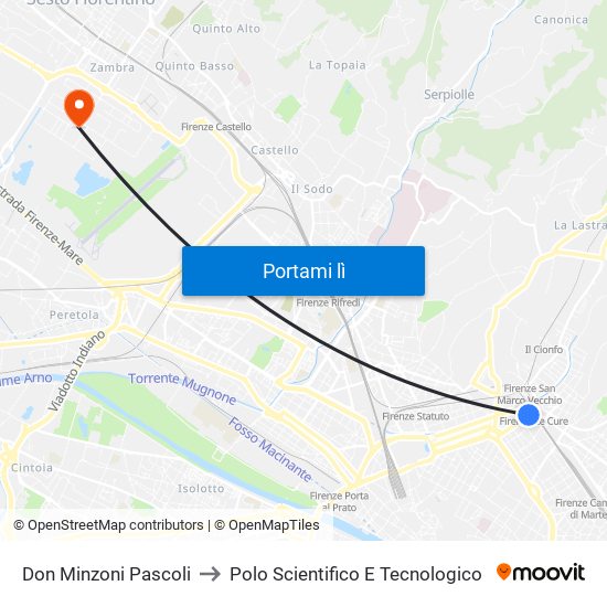 Don Minzoni Pascoli to Polo Scientifico E Tecnologico map