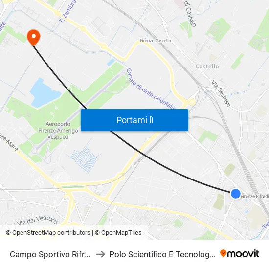 Campo Sportivo Rifredi to Polo Scientifico E Tecnologico map