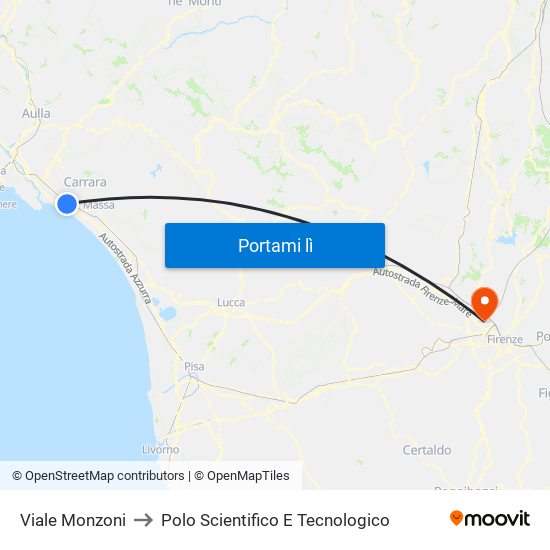 Viale Monzoni to Polo Scientifico E Tecnologico map