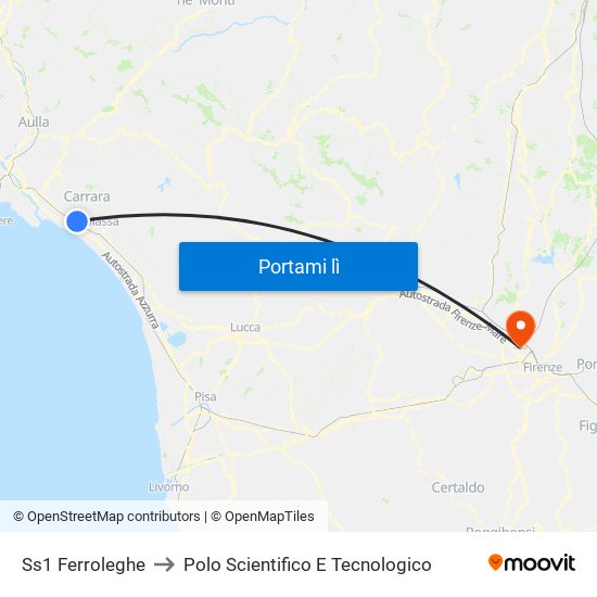 Ss1 Ferroleghe to Polo Scientifico E Tecnologico map