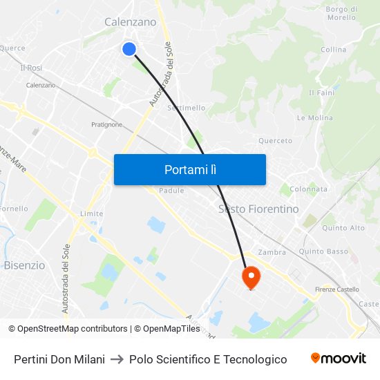 Pertini Don Milani to Polo Scientifico E Tecnologico map