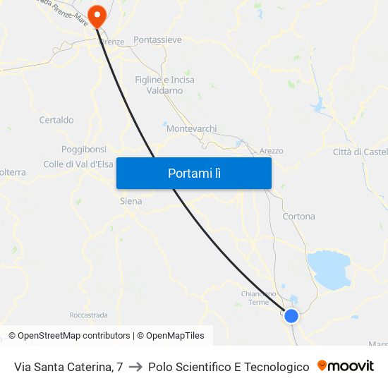 Via Santa Caterina, 7 to Polo Scientifico E Tecnologico map