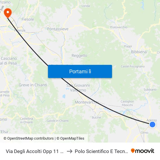 Via Degli Accolti Opp 11 (Scuola) to Polo Scientifico E Tecnologico map