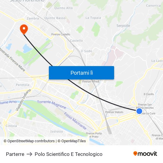 Parterre to Polo Scientifico E Tecnologico map