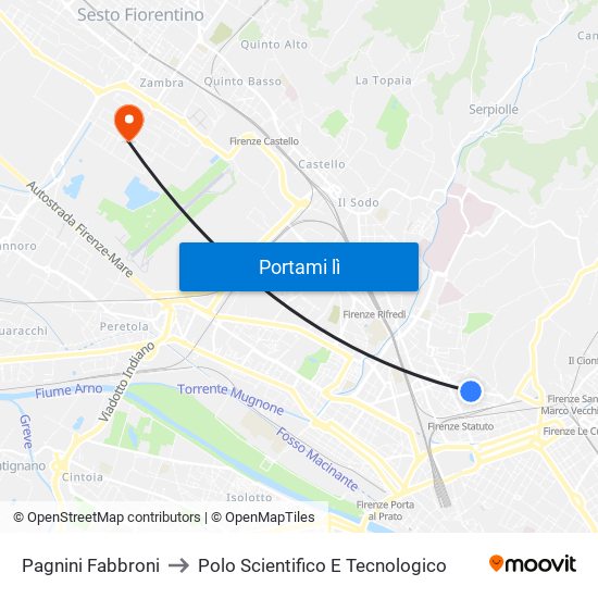 Pagnini Fabbroni to Polo Scientifico E Tecnologico map