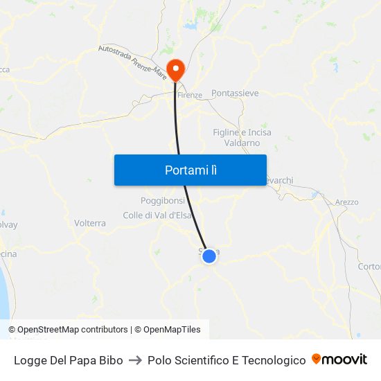 Logge Del Papa Bibo to Polo Scientifico E Tecnologico map