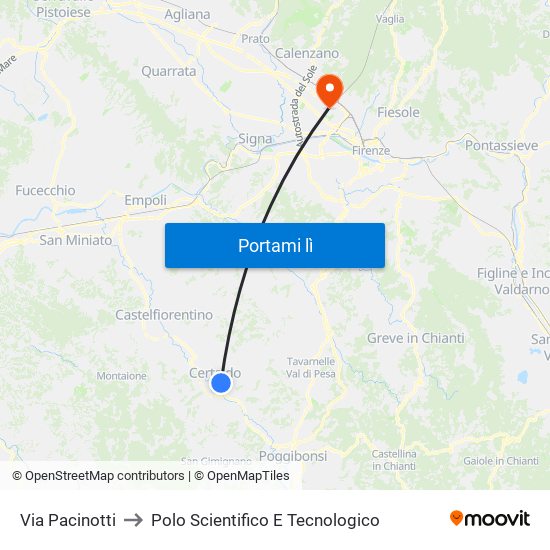 Via Pacinotti to Polo Scientifico E Tecnologico map