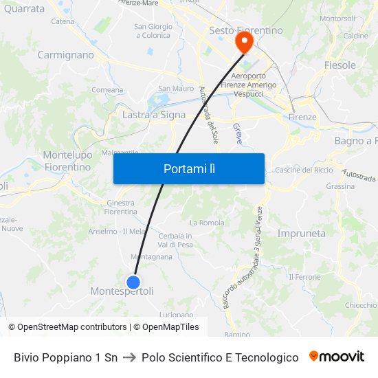 Bivio Poppiano 1                 Sn to Polo Scientifico E Tecnologico map