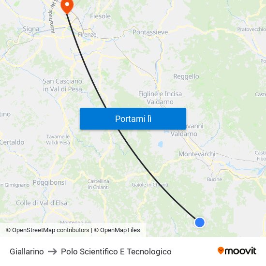 Giallarino to Polo Scientifico E Tecnologico map
