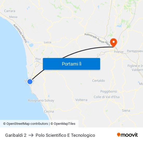 Garibaldi 2 to Polo Scientifico E Tecnologico map